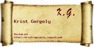 Krist Gergely névjegykártya